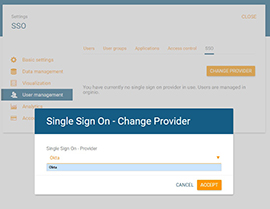 Single Sign-On Funktion in orginio