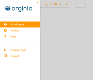 orginio - navigate to data import
